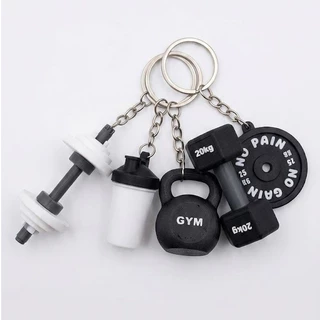 Kit 5 Chaveiros Fitness Academia – Mini Halter e Equipamentos Gym | Presente Criativo