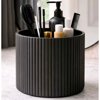Organizador de Pia Luxo Decorativo Canelado Porta Itens de Banheiro para Maquiagem Escova…