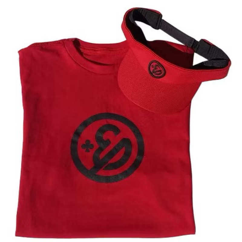 Kit Camiseta e Viseira Infantil Vermelha Enaldinho