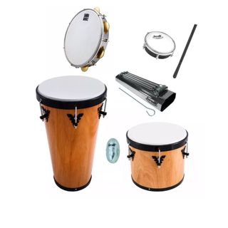 Kit Repique Timba Pandeiro Reco Tamborim Samba Pagode