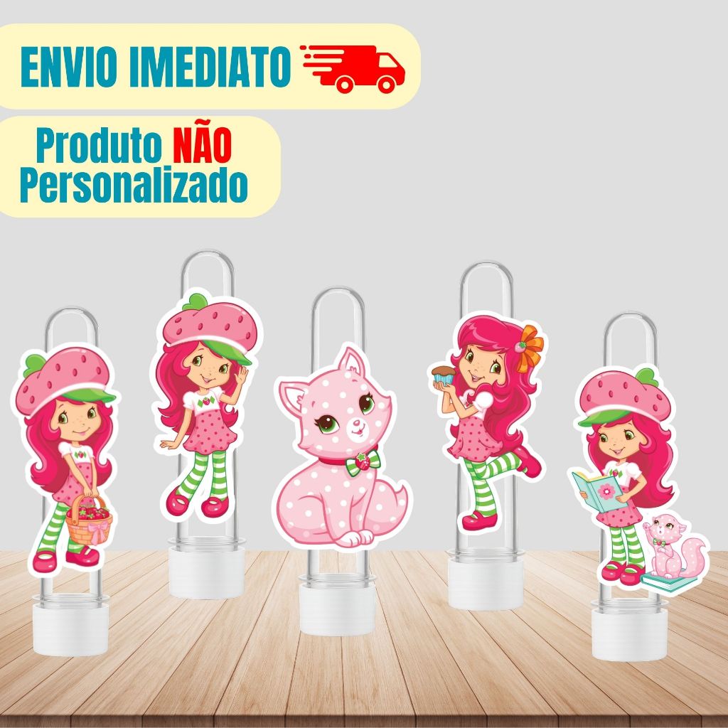 Aplique Tag Para Tubete Moranguinho | Personalizado | Lembrancinha Festa Infantil | Aniversário