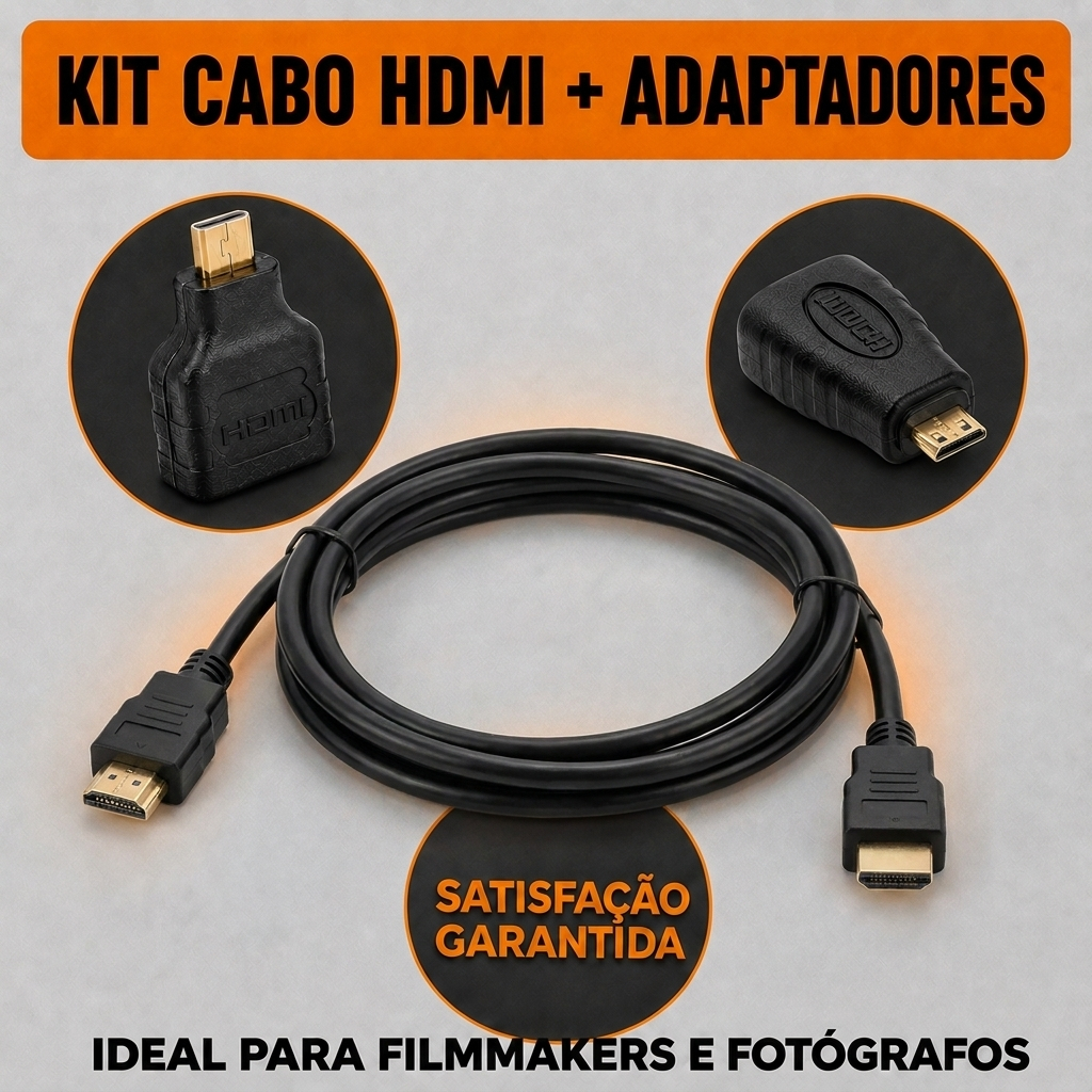 Cabo Hdmi Adaptador Mini Micro Smart Tv Notebook 1,5 Metro Video Câmera