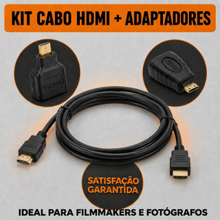 Cabo Hdmi Adaptador Mini Micro Hdmi Smart Tv Notebook Videogames Câmera Tablets 1,5m