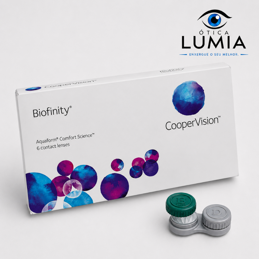 Lente de Contato Biofinity Coopervision Mensal 06 unidades Estojo