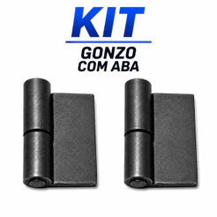 KIT GONZO REFORÇADO PARA PORTÃO | DOBRADIÇA COM ABA | ALTA RESISTÊNCIA | VÁRIOS TAMANHOS