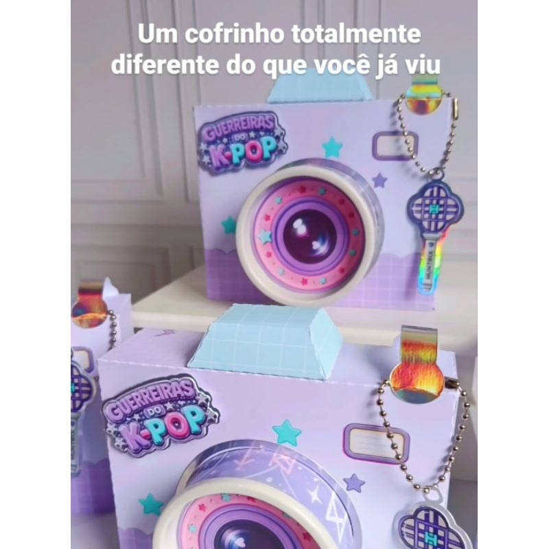 kit Cofrinhos personalizados Guerreiras do K-pop/ câmera cofrinho/lembrancinha de aniversário