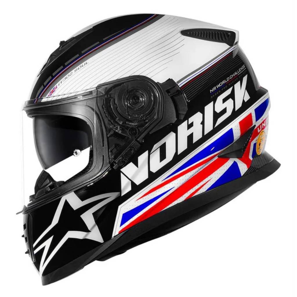 CAPACETE MASCULINO NORISK FF302 GRAND PRIX SOUL C/ ÓCULOS INTERNO