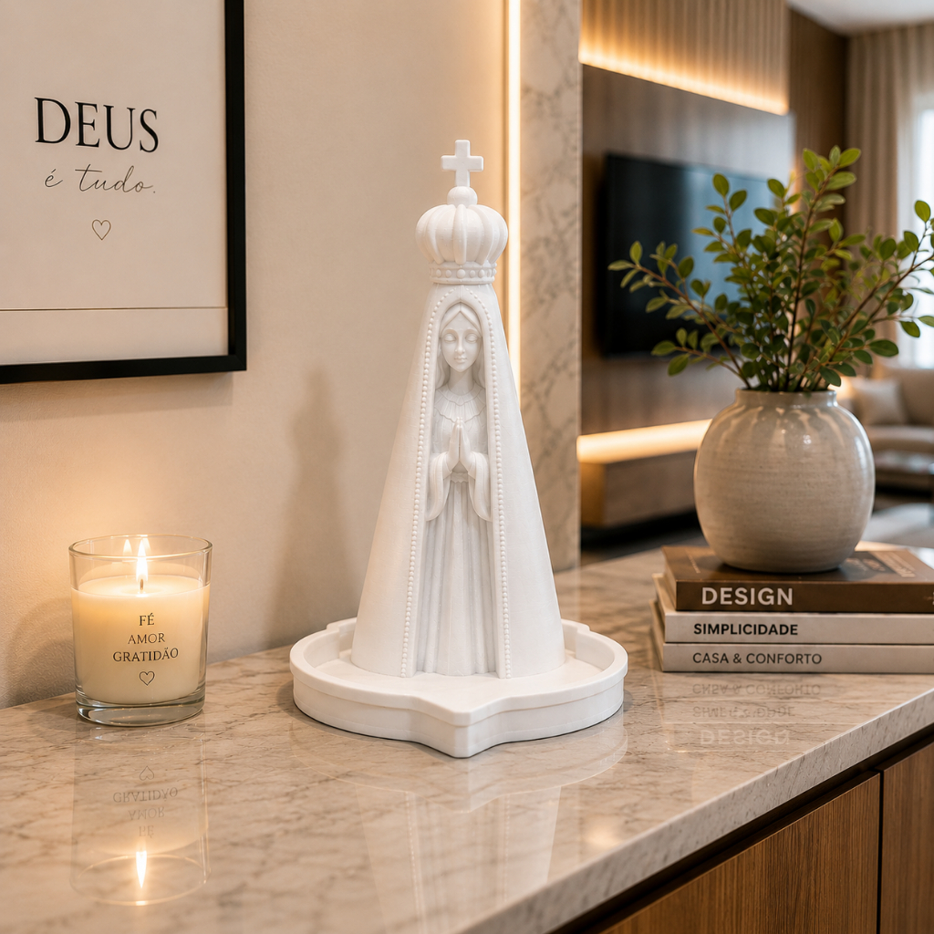 Nossa Senhora Decorativa 20cm | Cantinho da Fé Virgem Maria Mãe | Decoração Religiosa e Fé enfeite