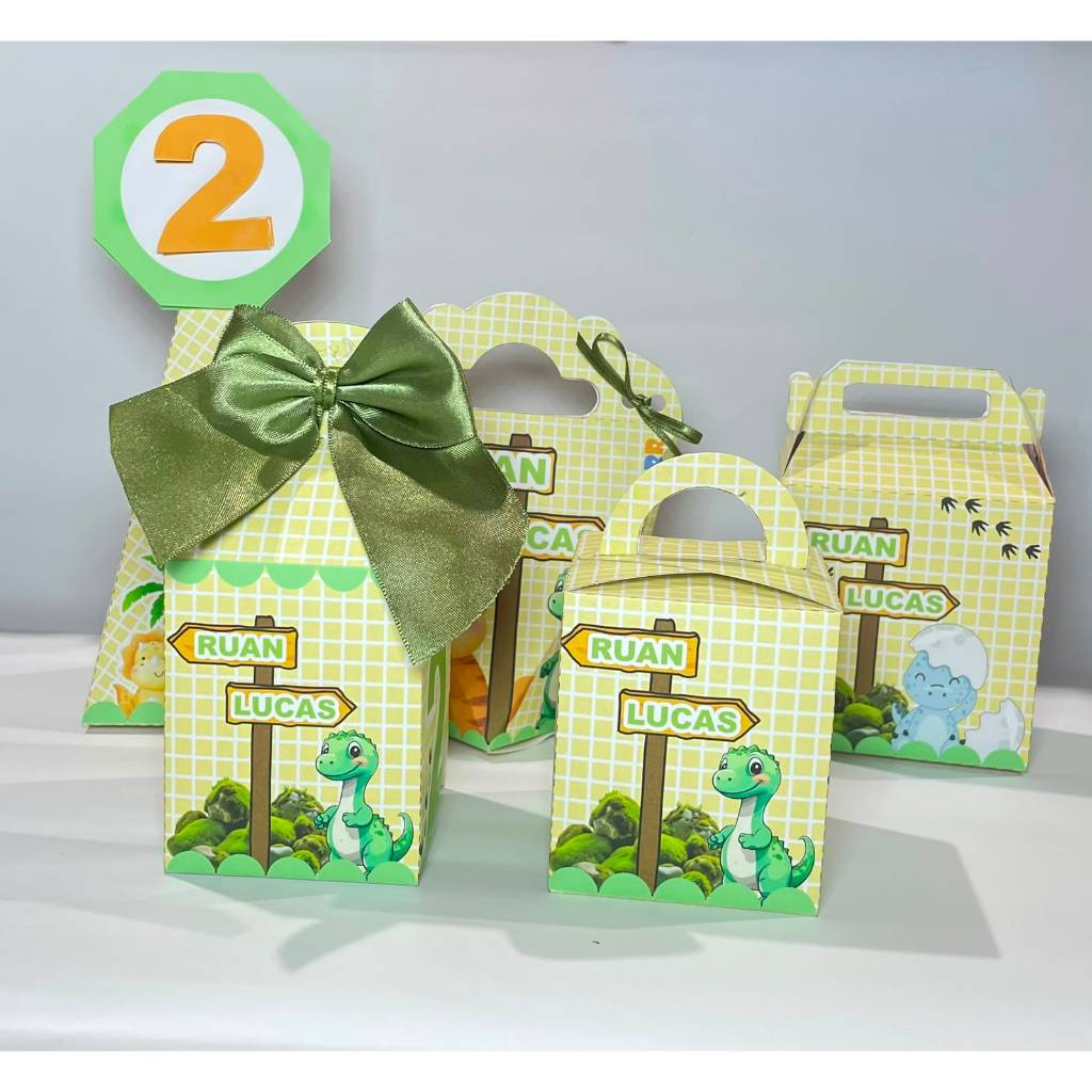 Kit Caixinhas Personalizadas Baby Dino | Lembrancinhas para Festa Infantil, Aniversário e Chá de Bebê