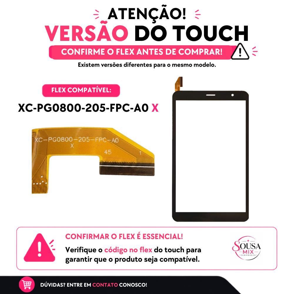 Touch Vidro Toque Para Tablet Multilaser M8 4g Flex Pg-0800-205-FPC-A0 X