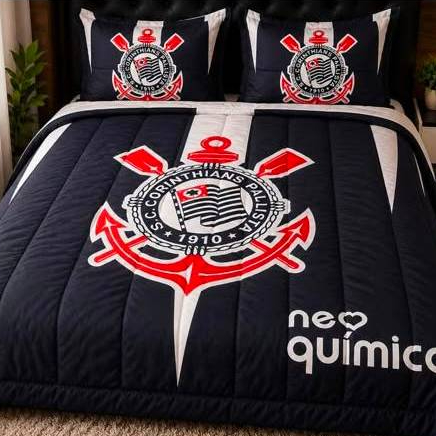 Cobertor Edredom Queen 3 Pecas Toque Macio Time