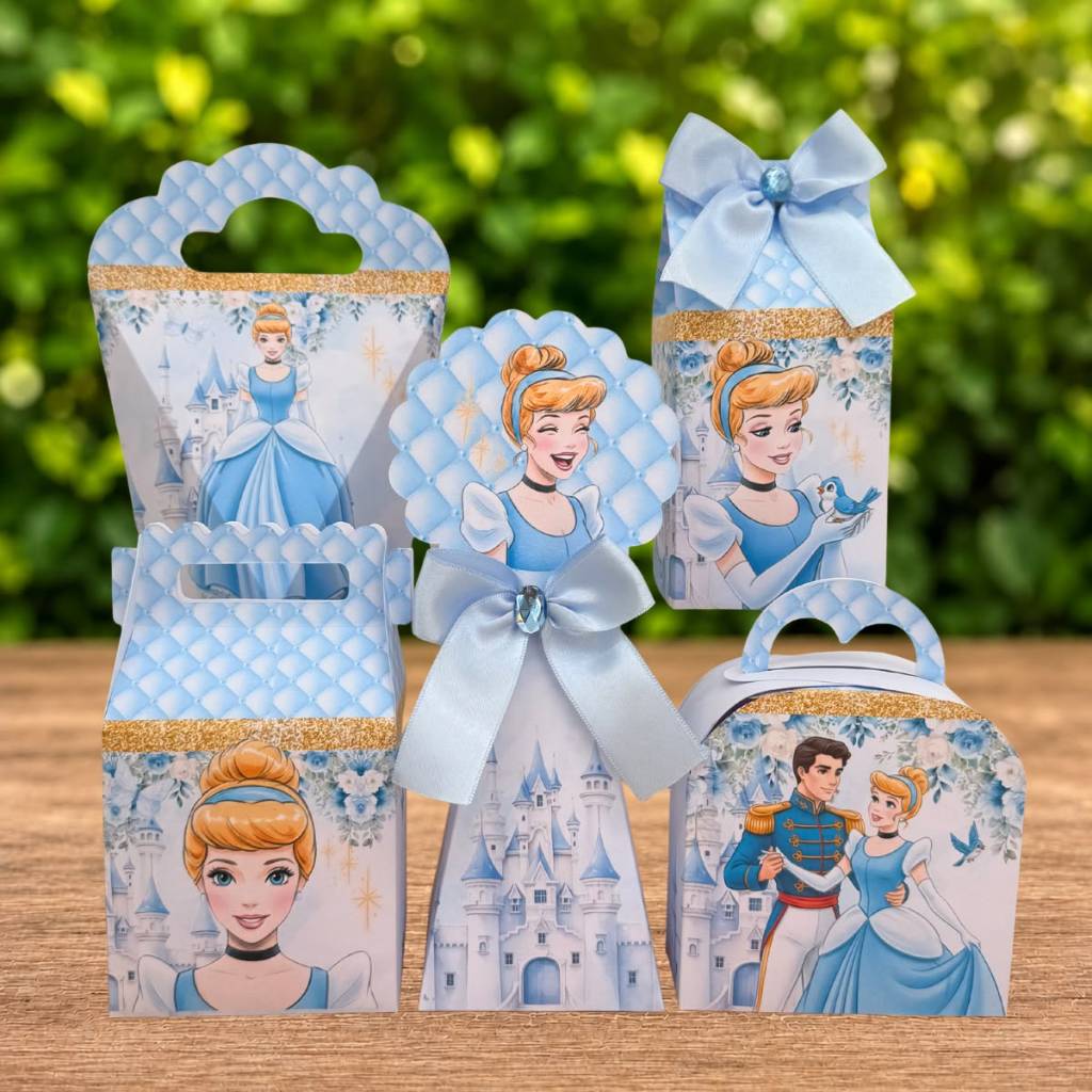 Kit de Caixas Cinderela Personalizada /Lembrancinha de Festa /Aniversário