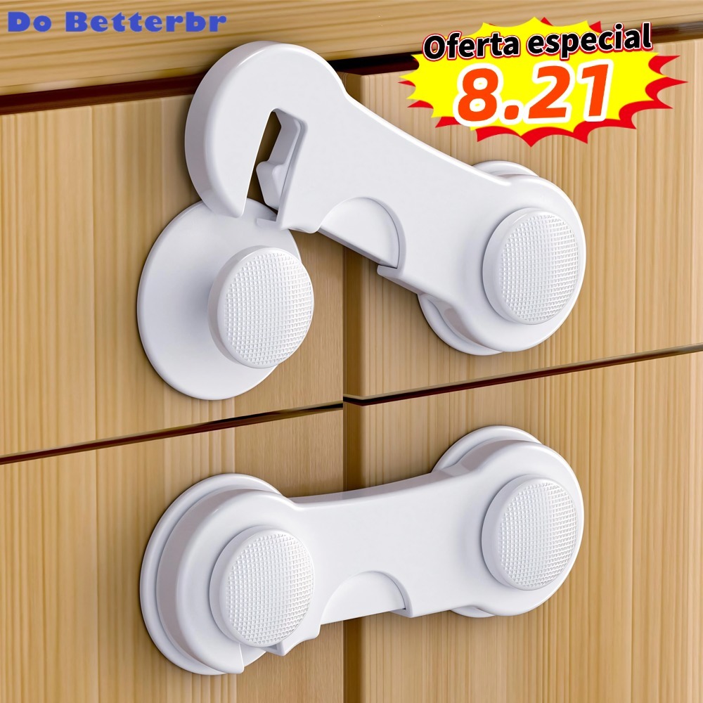 Kit 10/20 Travas Para Gaveta Porta Armário Segurança Bebê - Opção de cores
