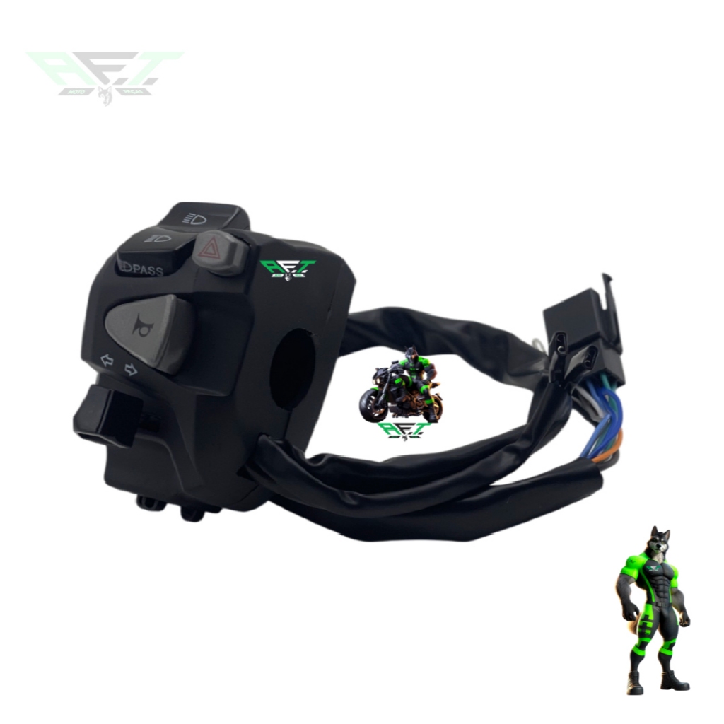 Punho de Luz / Chave de Luz com Lampejador Modelo NC 750/NC 700 - Compatível com CG 160 Motos Honda