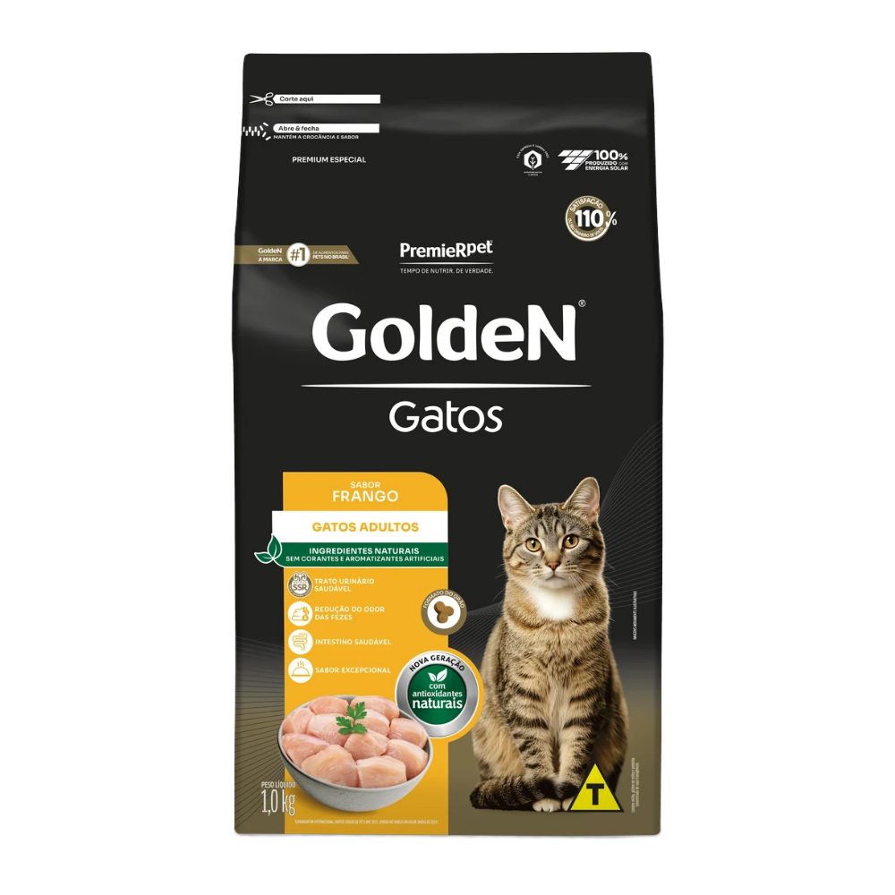Ração para Gatos Adultos Sabor Frango Fórmula 1Kg Golden