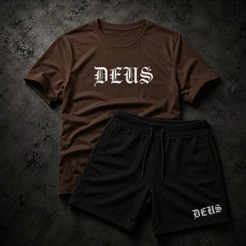 Conjunto Camisa e Bermuda Masculino Menino Infantil Kit Bermuda + Camisa Kids religiosa criança