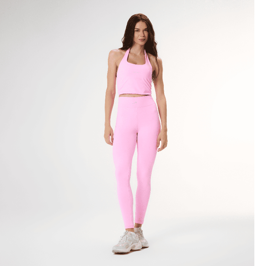 Conjunto Fitness Feminino Academia Poliamida Alta Compressão Top Frente Única Legging Cintura Alta Zero Transparência