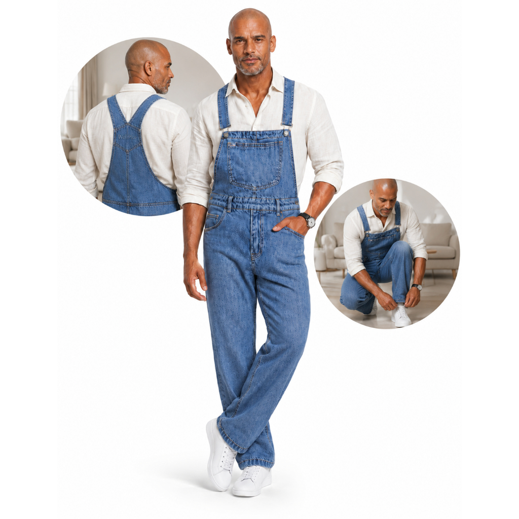 Macacão Masculino Jeans Jardineira Adulto Qualidade Premium Promoção Desconto