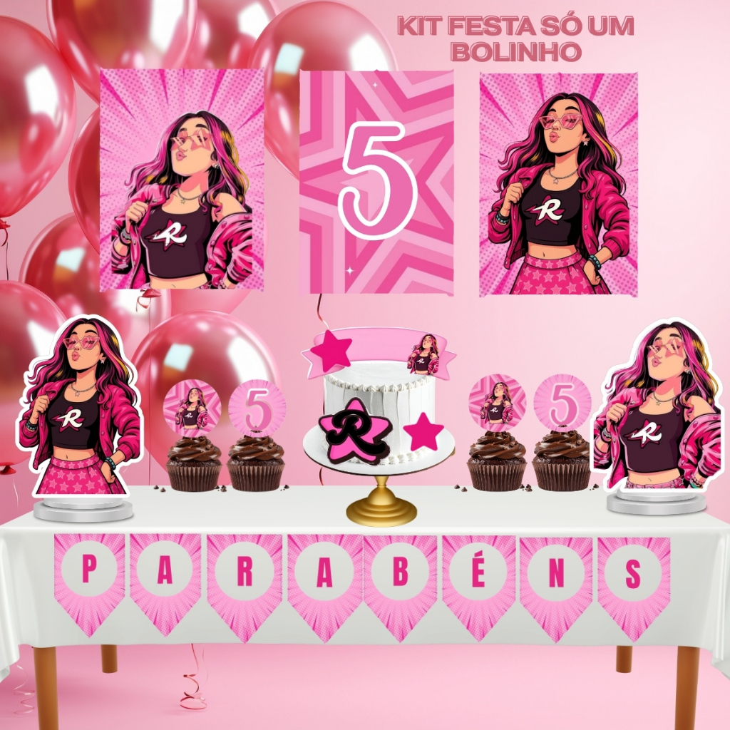 Kit Festa “Só um Bolinho” Emily Vick Personalizado lembrancinha aniversario alta qualidade desmontado