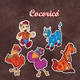 Kit com 60 Apliques / Recortes - Festa Cocorico- Decoração - Papelaria - Mesa