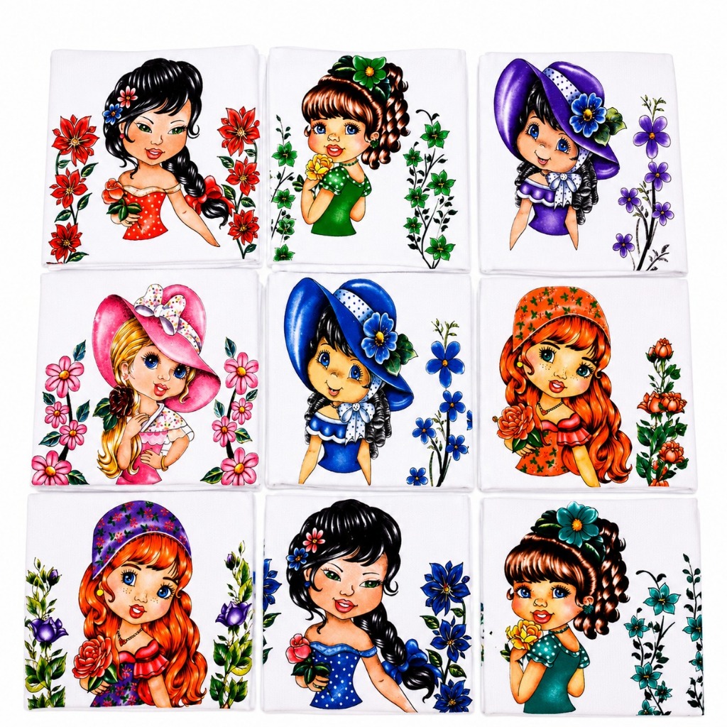 Kit 10 PANOS De Prato BONEQUINHAS Linha Luxo Tamanho 45 x 70 Cm