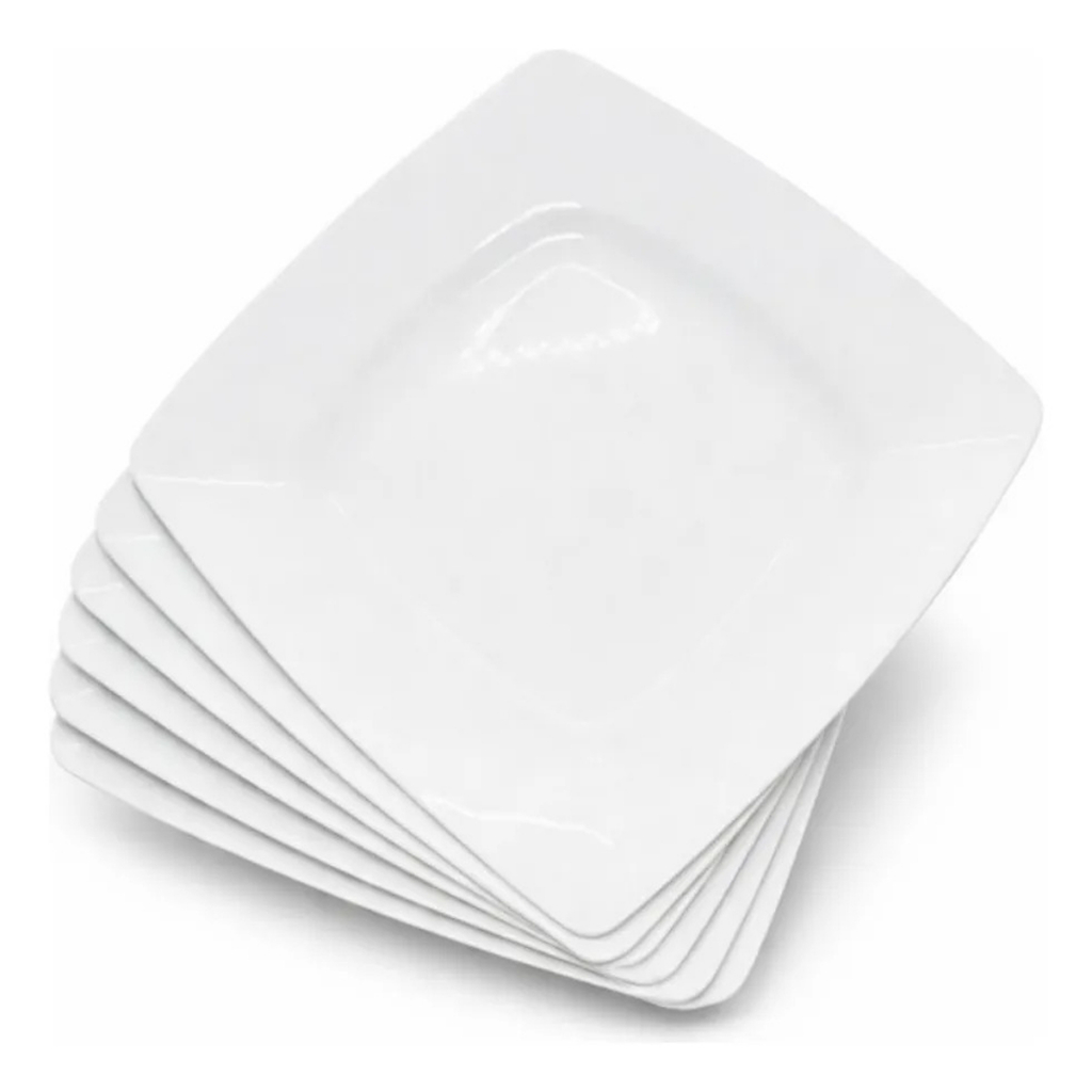Pratos Quadrado Plástico branco resistentes churrascos refeições festas aniversários