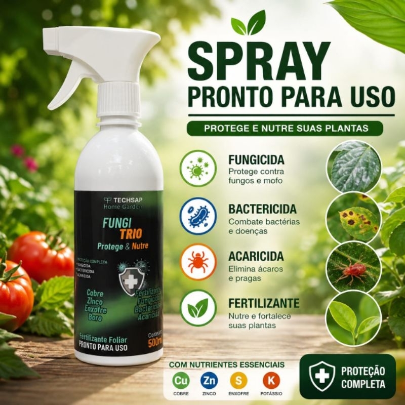 Fertilizante Fungicida para Plantas e Orquídeas Pronto para Uso Foliar Bactericida Acaricida