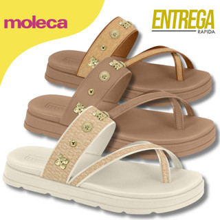 Sandália Papete Moleca Feminina Flatform Brilho Pingentes Rasteira Leve Confortável Original