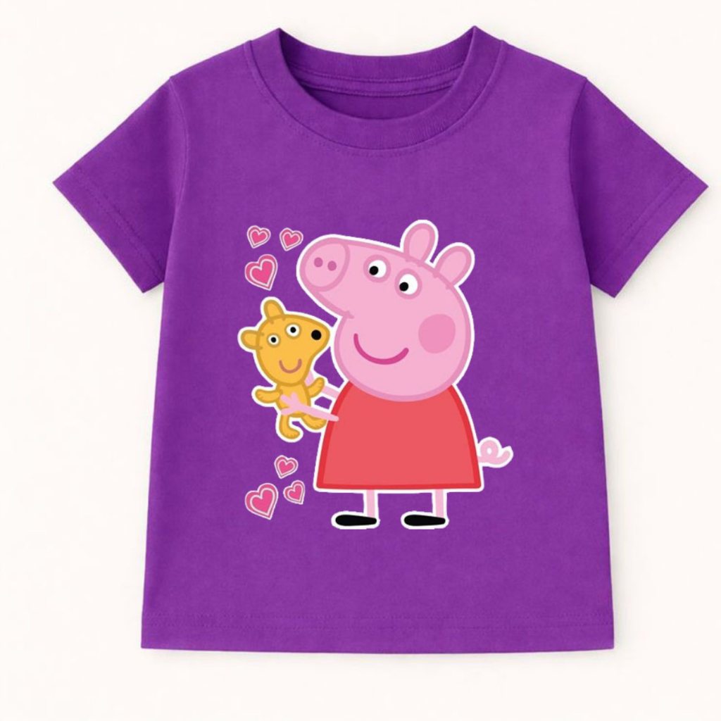 Camiseta Infantil Peppa Pig Feminina Estampada Manga Curta – Perfeita para Acabar com a Dúvida na Hora de Montar o Look