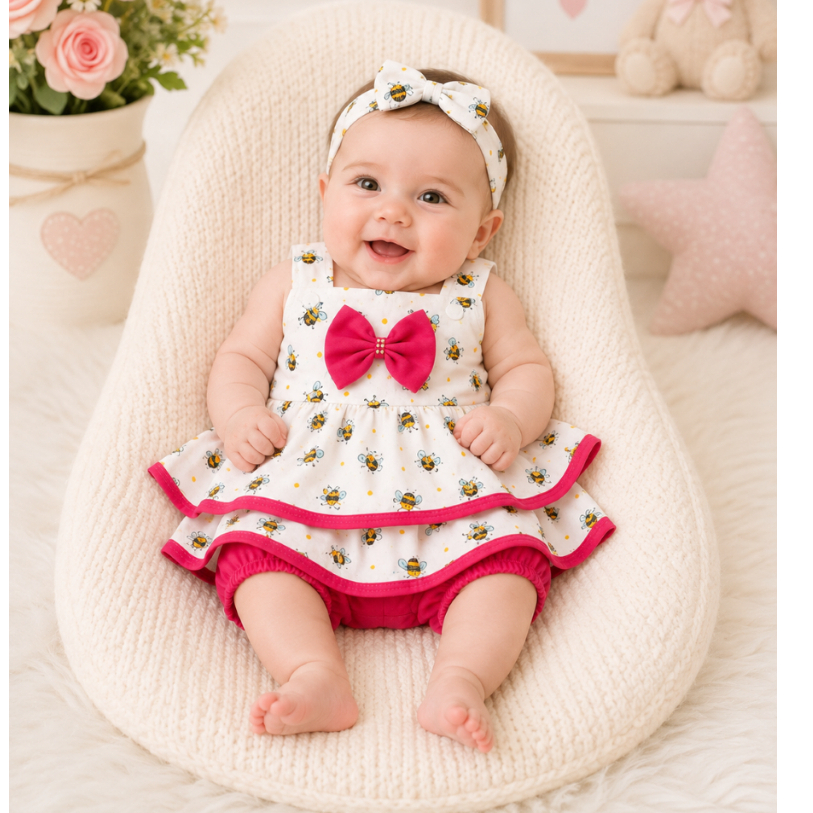 Conjunto Bebê Menina Batinha com Short Roupa Fofa Confortável Estilosa Bata Fresquinha RN a 3 meses