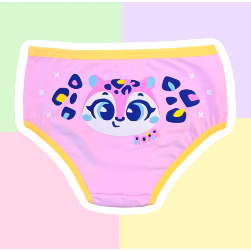 Kit 5 Calcinhas Infantis Menina Algodão Premium Estampadas Confortáveis e Macias Estampas Variadas