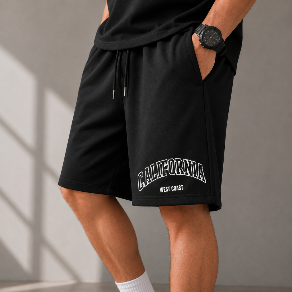 Bermuda California West Coast Masculina Moletinho Estampada Streetwear Short Casual Confortável