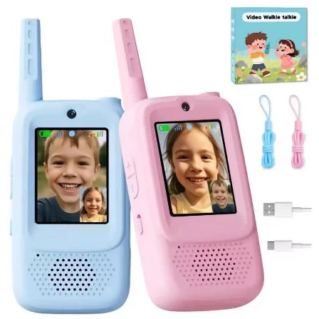 KIT 2 Walkie Talkie Infantil com Vídeo Câmera Comunicação Sem Fio Brinquedo — imagem 1