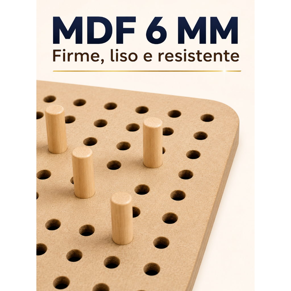 Blocador de Crochê MDF 6mm com 10 Pinos Placa Granny Square Artesanato Modelador para Peças de Crochê Kit