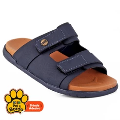 Sandália Chinelo Infantil Klin Weekend Marinho com Fechamento em Velcro Duplo
