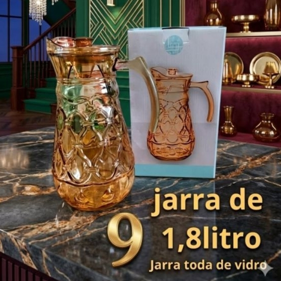 Jarra de vidro de 1,8litros marca (labelle) cor ambas toda de vidro