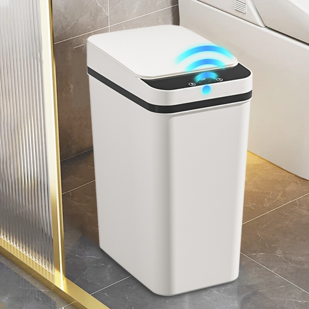 Lixeira Com Sensor Automática Inteligente 12L Cesto Lixo Toque Abertura Fácil Banheiro Escritório Quarto