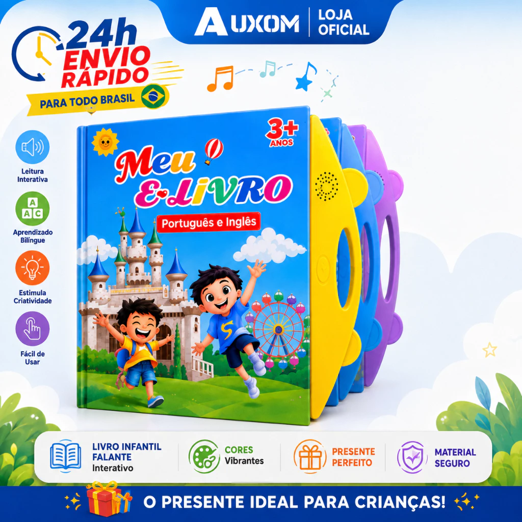 Livro Infantil Falante Bilíngue Português/Inglês Educativo Interativo com Som — imagem 1