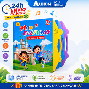 Livro Infantil Falante Bilíngue Português/Inglês Educativo Interativo com Som