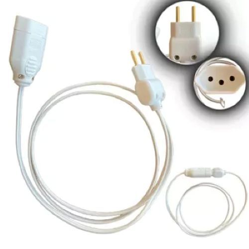 Extensão Elétrica Bivolt Cabo Prolongador Paralelo Bipolar e Tripolar Fio 1,5mm 5cm/25Cm/50Cm/1,5M/2M/3M/5M/10M
