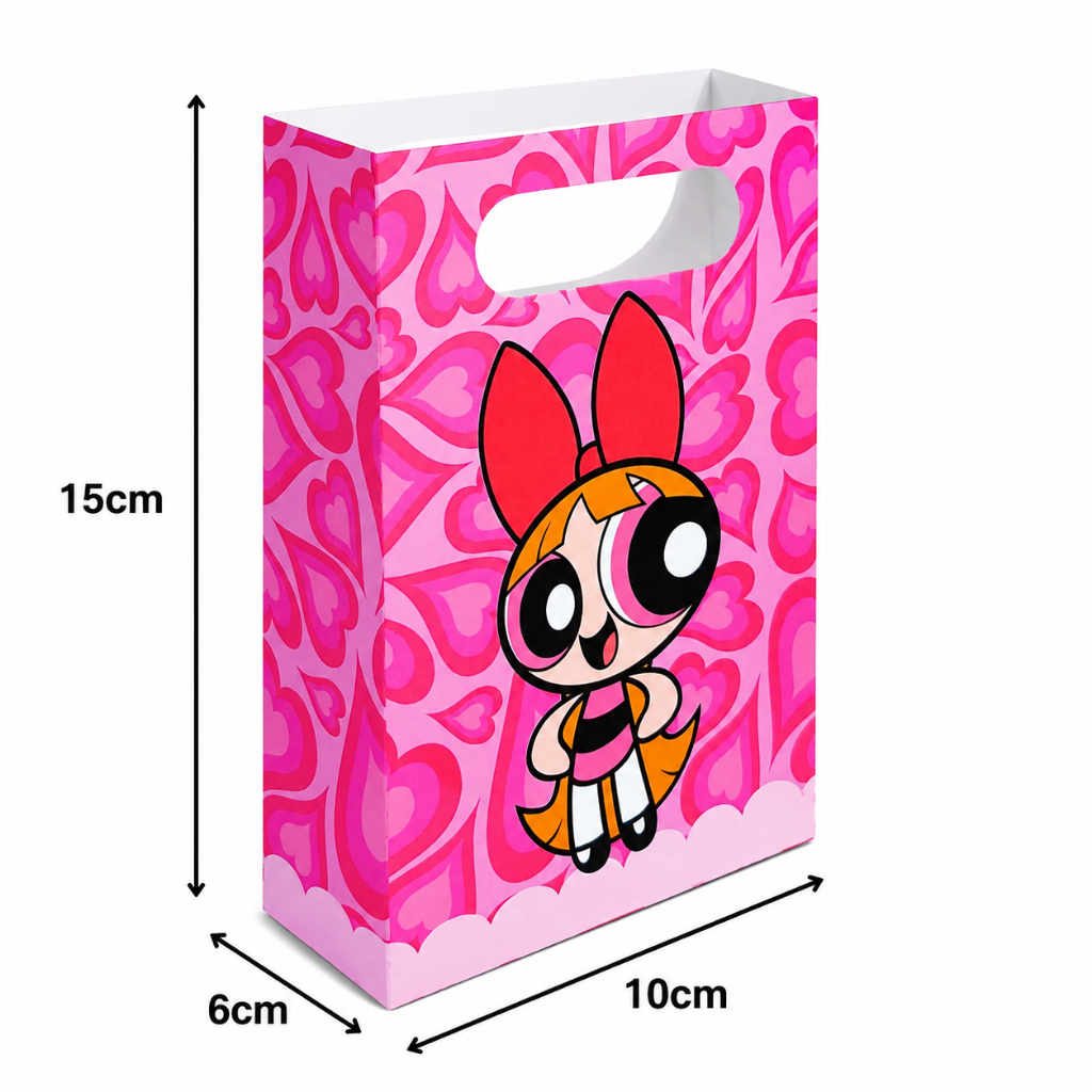 PEGUE E MONTE Sacolinhas Personalizadas  Florzinha Meninas Super Poderosas ou (QUALQUER TEMA) Lembrancinhas/Kit Festa