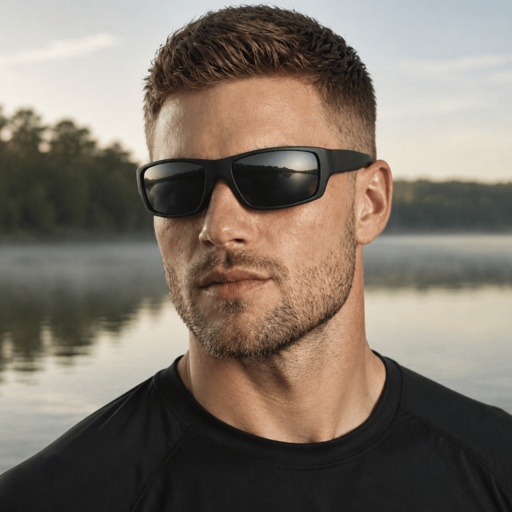Óculos de Sol Polarizado Masculino Escuro Pesca Esportivo Corrida Uv400 + Case