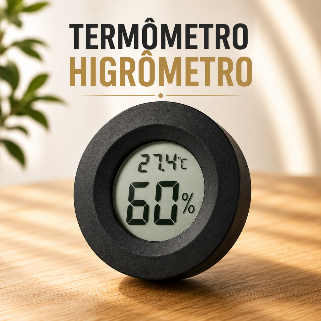 Termômetro Higrômetro Digital 2 em 1 Mini LCD Medidor Temperatura Umidade Celsius Fahrenheit para Casa e Ambiente