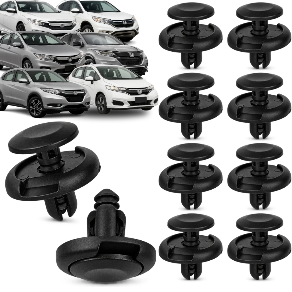 Kit 10 Grampo Grelha Churrasqueira Compativel Linha Honda Accord City Civic CR-V HR-V Fit WR-V