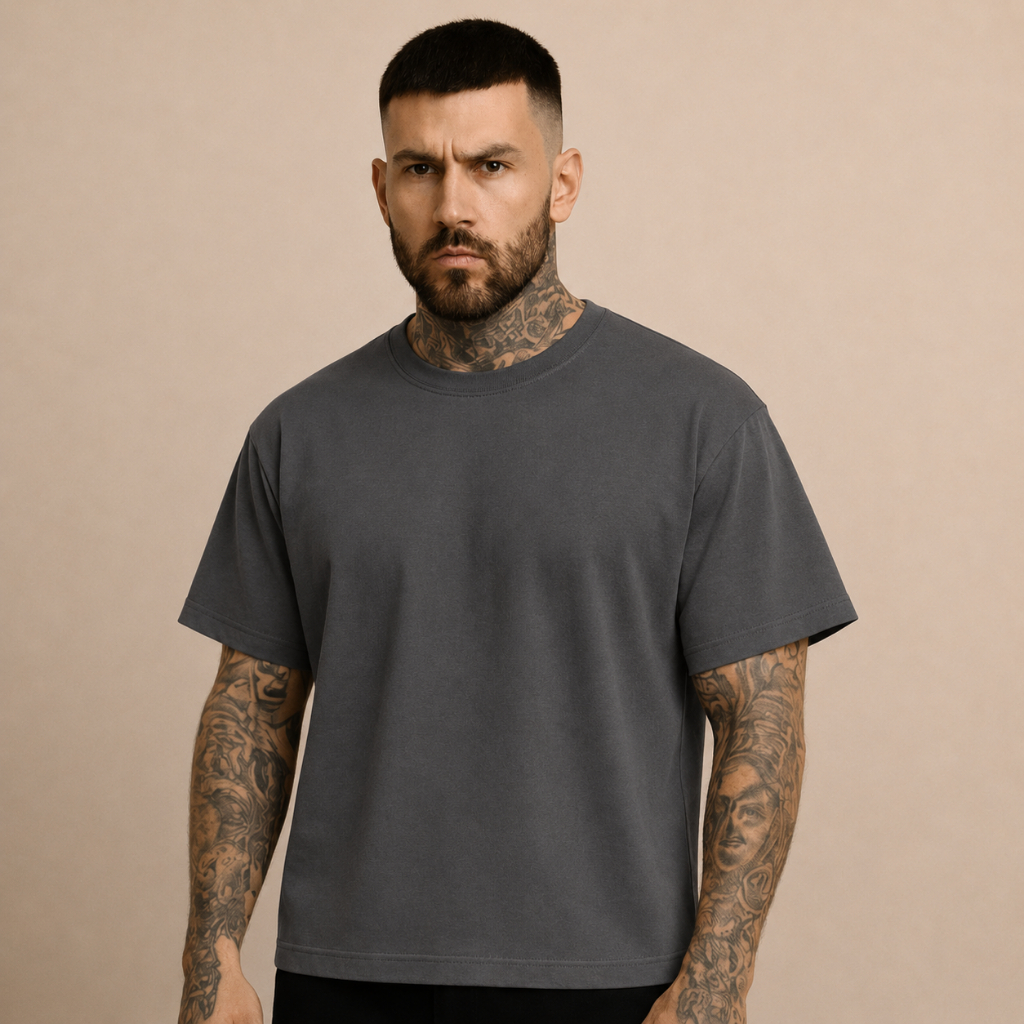 Camiseta Boxy Oversized Masculina 100% Algodão Streetwear Caimento Perfeito