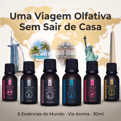 Essência Hidrossolúvel Via Aroma 30ml Aromatizador Ambiente Difusor Ultrassônico Essências do Mundo