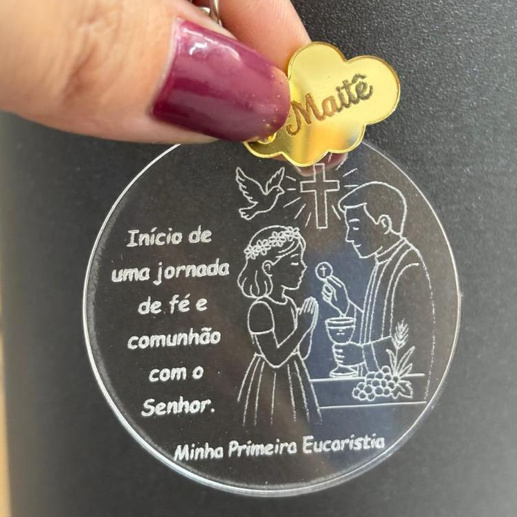 LEMBRANCINHA PRIMEIRA COMUNHÃO CHAVEIRO PERSONALIZADO EM ACRILICO - CHAVEIROS PRIMEIRA EUCARISTIA
