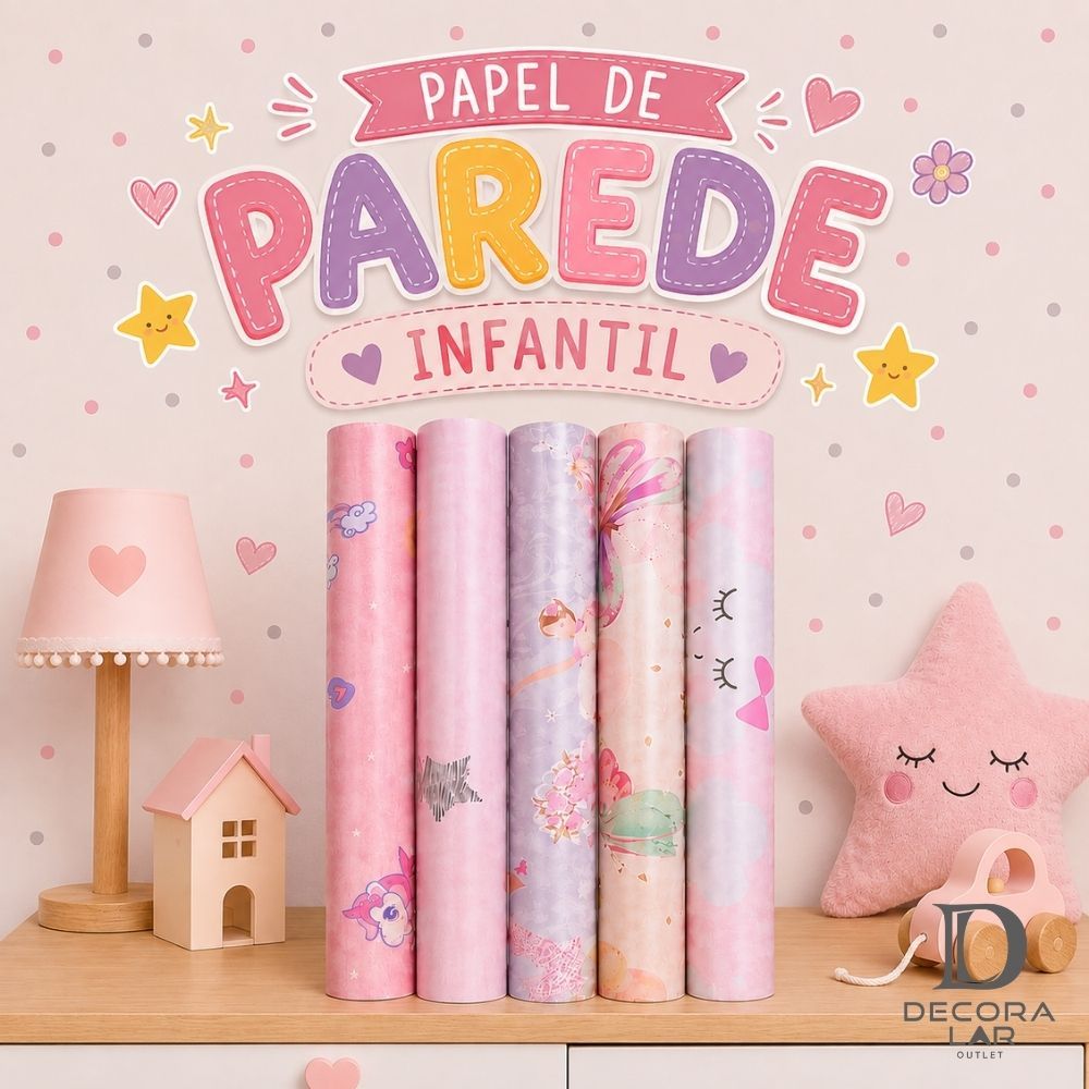 Papel de Parede MENINA Infantil Bebê Criança Garota Autoadesivo Quarto Berçário Decoração 5m x 45cm Fácil de Aplicar