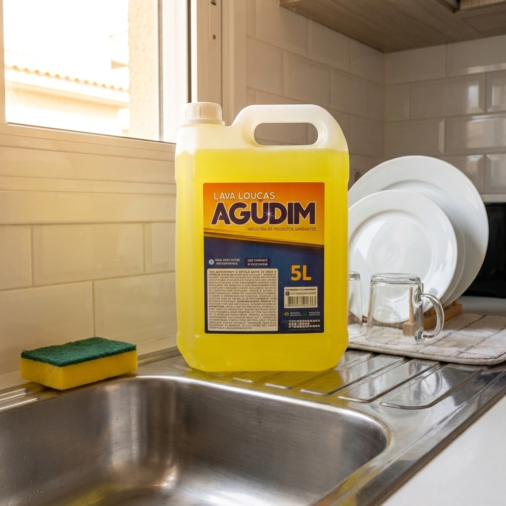 Detergente Desengordurante Lava Louças Neutro Agudim Alto Rendimento