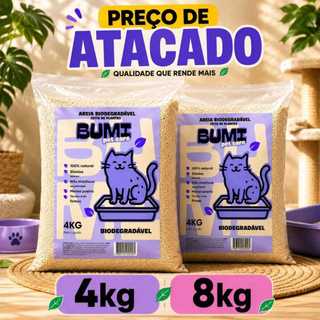 Areia Bumi Pet 4kg Mandioca Natural Alta Absorção Anti Odor Gatos